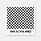 Serviette En Papier Black White Check Motif Racing thème Anniversaire (Devant)