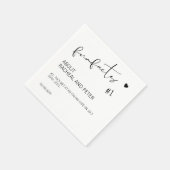 Serviette En Papier Black White Chic Moderne Fun Facts Script Mariage  (Coin)