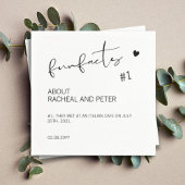 Serviette En Papier Black White Chic Moderne Fun Facts Script Mariage