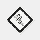 Serviette En Papier Black & White Cinquante & FABULOUS 50e fête d'anni (Coin)