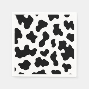 Serviette En Papier Black & White Cow Imprimer Anniversaire