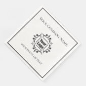 Serviette En Papier Black & White Custom Logo Company Event (Coin)