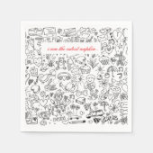 Serviette En Papier Black & White Cutest Napkin Doodle (Devant)