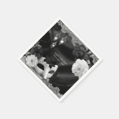 Serviette En Papier Black & White Elegant Masquerade Party (Coin)