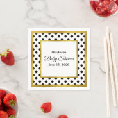Serviette En Papier Black White et Faux Gold Baby shower (En situation)