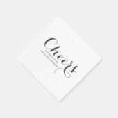 Serviette En Papier Black White Future M & Mme Nom Mariage (Coin)