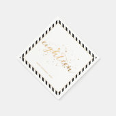 Serviette En Papier Black White Gold Dix-huit ans fête (Coin)