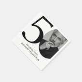 Serviette En Papier Black & White moderne 50e photo Anniversaire (Coin)
