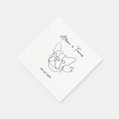 Serviette En Papier Black White Pet Bulldog Fiançailles Mariage (Coin)