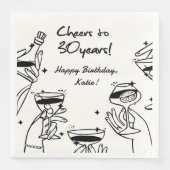 Serviette En Papier Black White Retro Manigance Cocktail original (Devant)