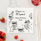 Serviette En Papier Black White Retro Manigance Cocktail original (En situation)