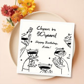 Serviette En Papier Black White Retro Manigance Cocktail original