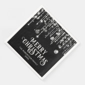 Serviette En Papier Black White String Fête de Noël (Coin)