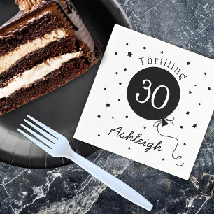 Serviette En Papier Black White Thrilling 30e anniversaire