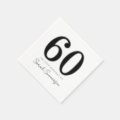 Serviette En Papier Black White Typography Sixty Name 60th Birthday (Coin)
