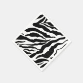 Serviette En Papier Black& White Zebra Stripes Safari Animal Print  (Coin)