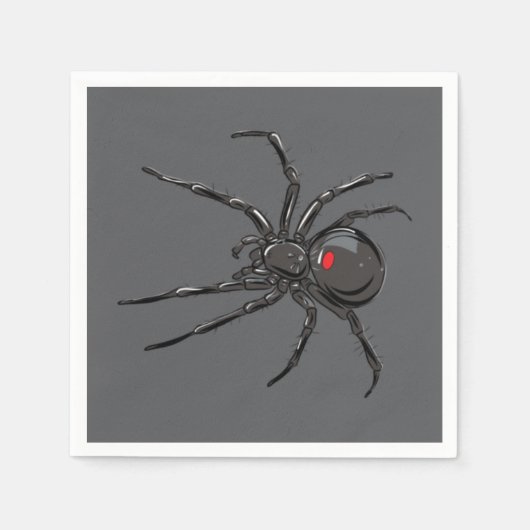 Serviette En Papier Black Widow Spider Dessin original (Devant)