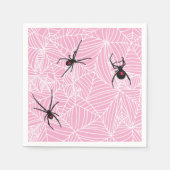 Serviette En Papier Black Widow Spider Web Pink (Devant)