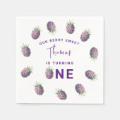 Serviette En Papier Blackberry d'aquarelle 1er anniversaire (Devant)