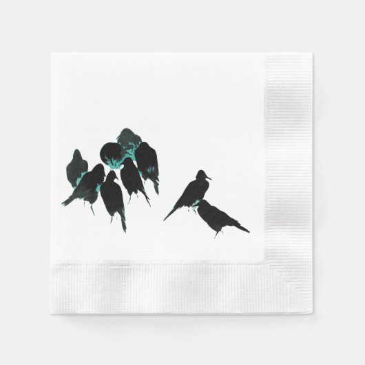 Serviette En Papier Blackbird Raven Crow Party (Devant)