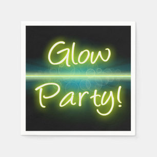 Serviette En Papier Blacklight jaune/vert de partie de lueur,