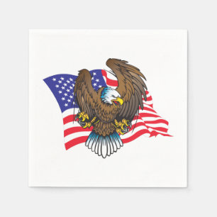 Serviette En Papier Blad Eagle et American Flag
