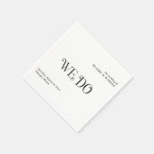 Serviette En Papier Blaire Black White Mariage moderne (Coin)