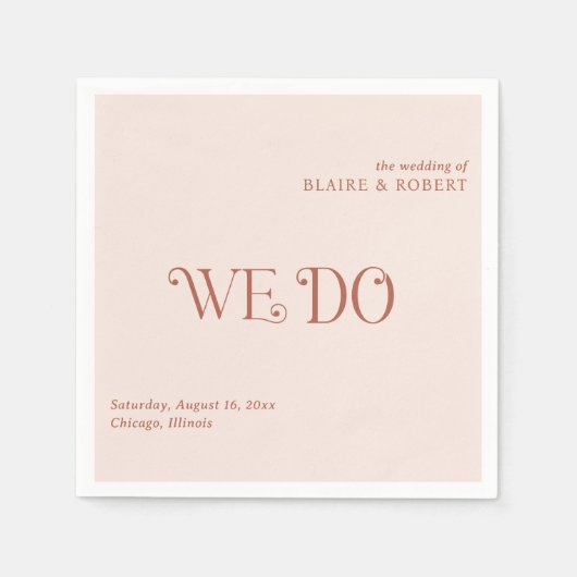 Serviette En Papier Blaire Neutral Mariage moderne (Devant)