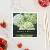 Serviette En Papier Blanc Annabelle Hydrangeas Mariage Personnalisé (En situation)