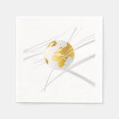 Serviette En Papier Blanc Avec Papier Globe Gris (Devant)