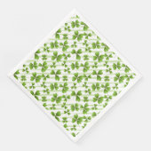 SERVIETTE EN PAPIER BLANC AVEC SHAMROCKS VERTS (Coin)