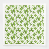 SERVIETTE EN PAPIER BLANC AVEC SHAMROCKS VERTS (Devant)