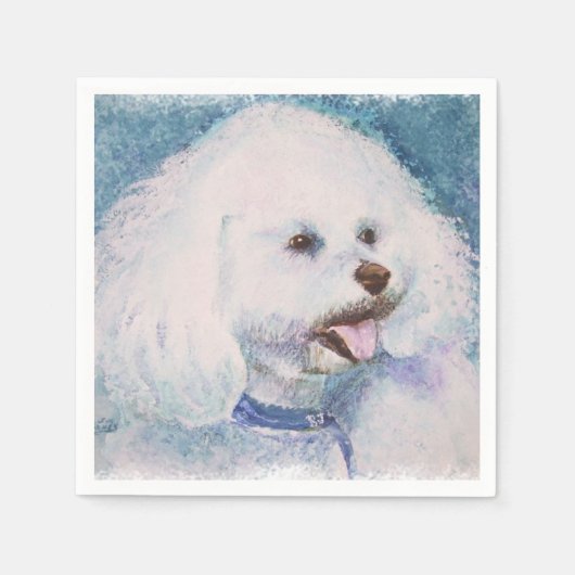 SERVIETTE EN PAPIER BLANC BICHON PAPIER LIBRE NAPKINS (Devant)