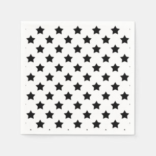 Serviette En Papier Blanc Black Stars Motif décoratif