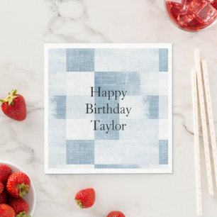 Serviette En Papier Blanc bleu Denim Jean Stripes