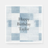 Serviette En Papier Blanc bleu Denim Jean Stripes (Devant)