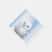 Serviette En Papier Blanc Canard bleu Floral Naples (Coin)