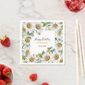 Serviette En Papier Blanc Daisy Floral Verdure Anniversaire (En situation)
