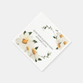 Serviette En Papier Blanc Daisy Green Personnalisé Mariage moderne (Coin)