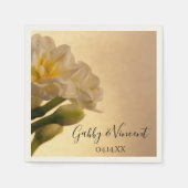 Serviette En Papier Blanc Double Daffodils Printemps Mariage (Devant)