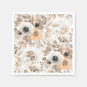 Serviette En Papier Blanc, fleurs de pêche, élégant (Devant)
