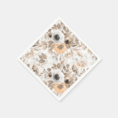 Serviette En Papier Blanc, fleurs de pêche, élégant (Coin)