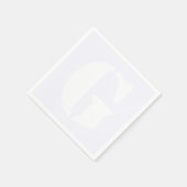 Serviette En Papier Blanc Grand Initiale moderne | Blanc fantôme (Coin)