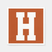 Serviette En Papier Blanc Grand Initiale moderne | Rouille (Devant)