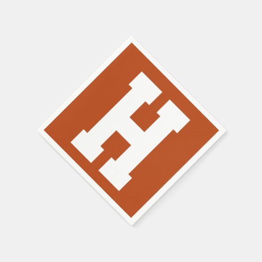 Serviette En Papier Blanc Grand Initiale moderne | Rouille (Coin)