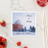 Serviette En Papier Blanc hiver Candle de la scène Papier de scène de (En situation)