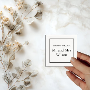 Serviette En Papier Blanc minimaliste moderne sur le cocktail Dîner No