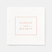 Serviette En Papier Blanc moderne avec Mariage orange Napkin (Devant)