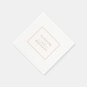 Serviette En Papier Blanc moderne avec Mariage orange Napkin (Coin)