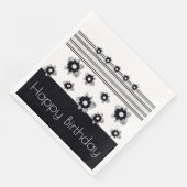 Serviette En Papier Blanc Noir Et Gris (Coin)